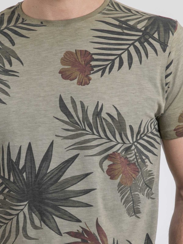 T-shirt col rond pur coton...