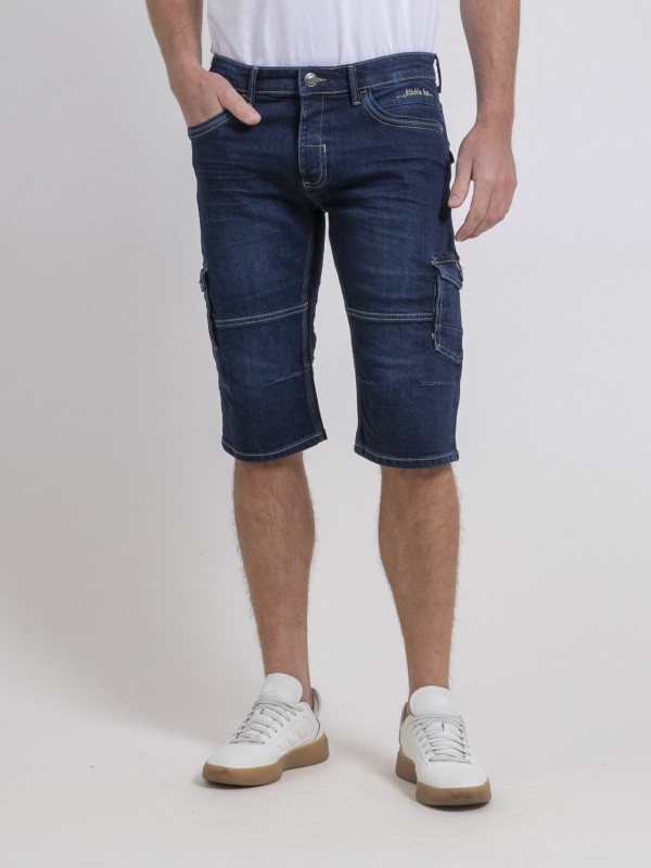 Short Jean Homme Slim Cargo - Bermudas Léger, Coupe Ample, Taille Élastique, Séchage Rapide, Pour Sport Et Loisirs