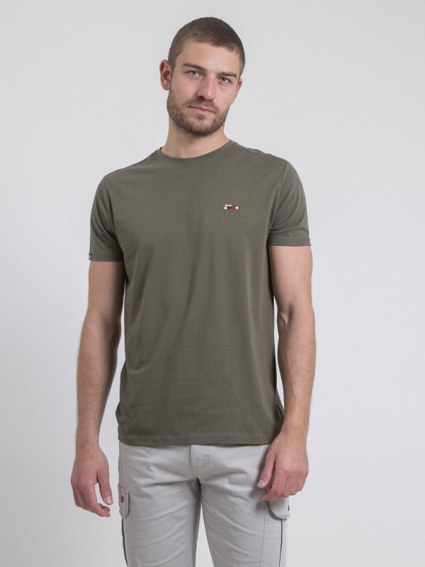 T-shirt col rond pur coton...