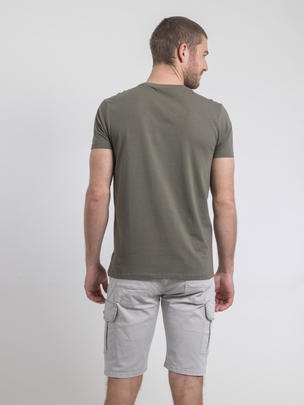 T-shirt col rond pur coton...