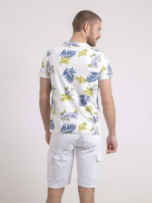 T-shirt col rond pur coton...