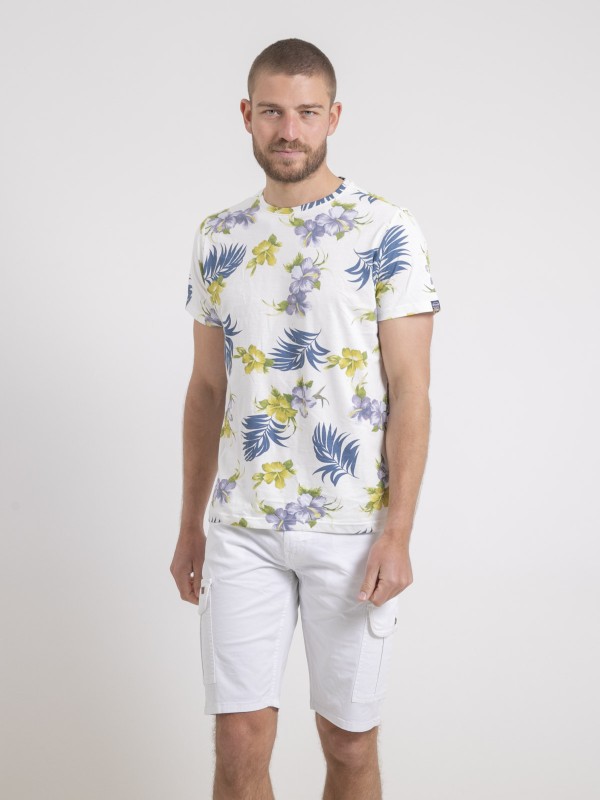 T-shirt col rond pur coton...