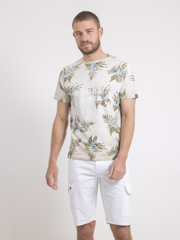 T-shirt col rond pur coton...