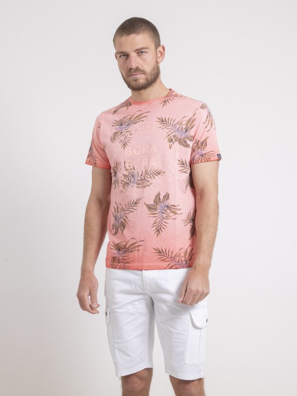 T-shirt col rond pur coton...