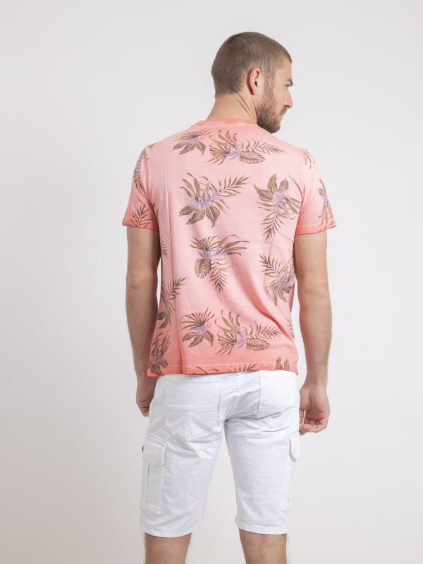 T-shirt col rond pur coton...