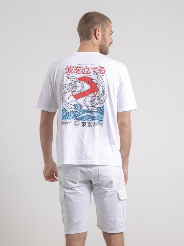 T-shirt col rond oversize...