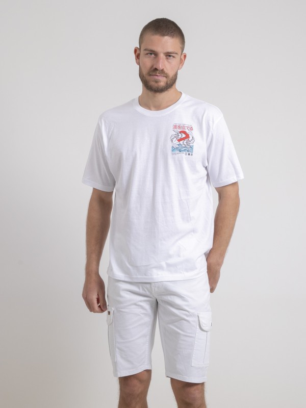 T-shirt col rond oversize...