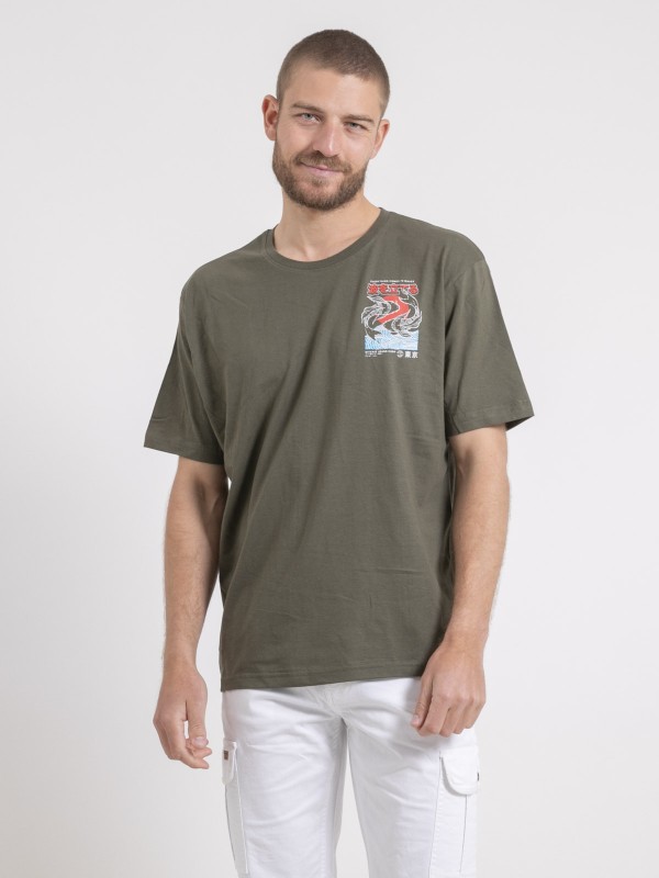 T-shirt col rond oversize...