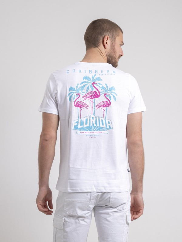 T-shirt col rond pur coton...