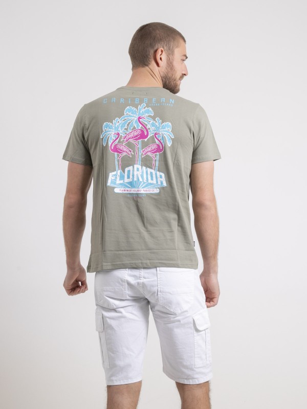 T-shirt col rond pur coton...