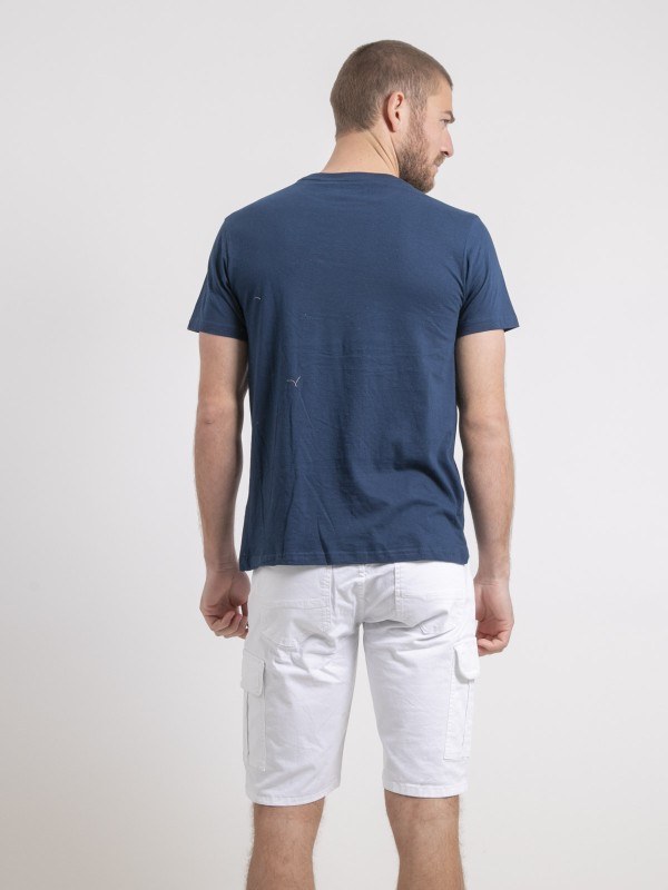 T-shirt col rond pur coton...