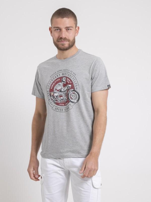 T-shirt col rond pur coton...