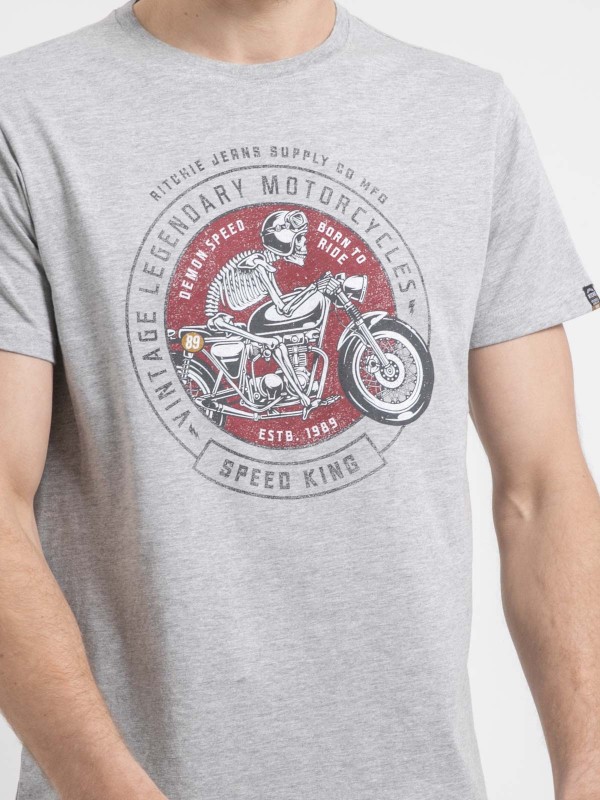 T-shirt col rond pur coton...