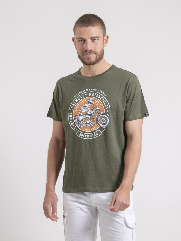 T-shirt col rond pur coton...