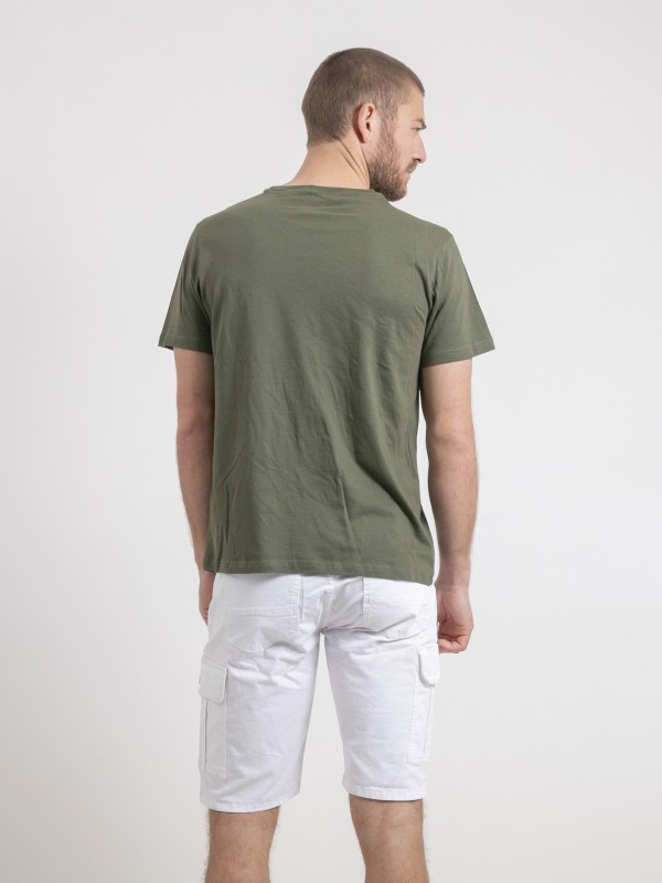 T-shirt col rond pur coton...