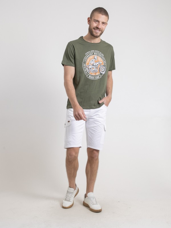 T-shirt col rond pur coton...