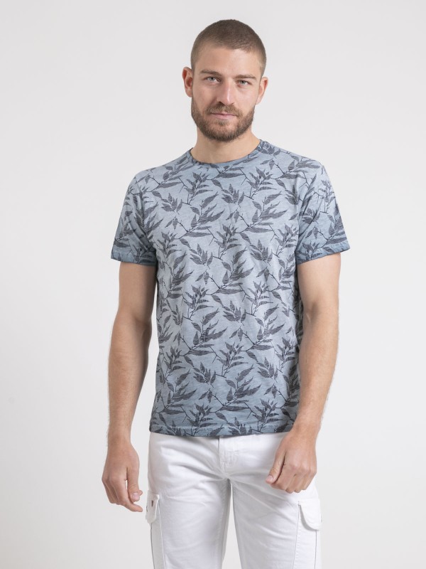 T-shirt col rond pur coton...