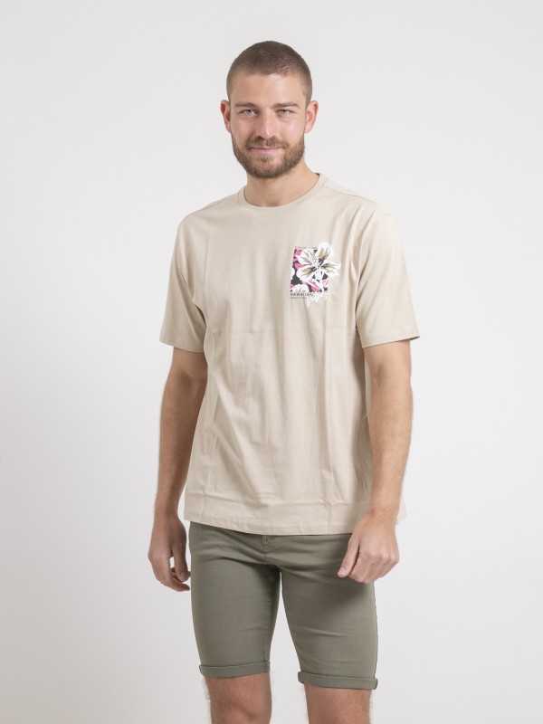 T-shirt col rond oversize...