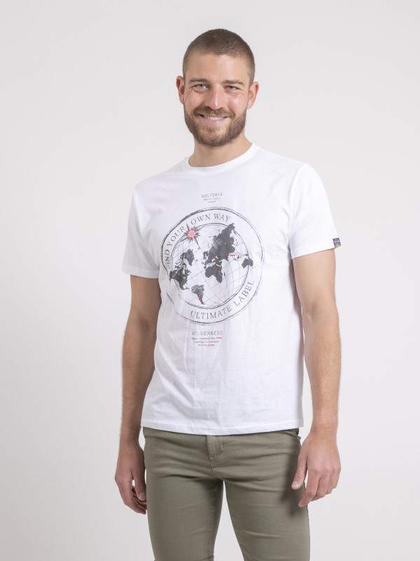 T-shirt col rond pur coton...