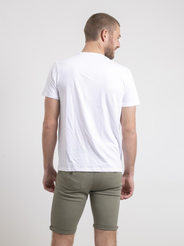 T-shirt col rond pur coton...