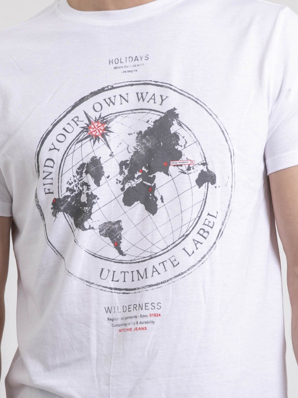 T-shirt col rond pur coton...