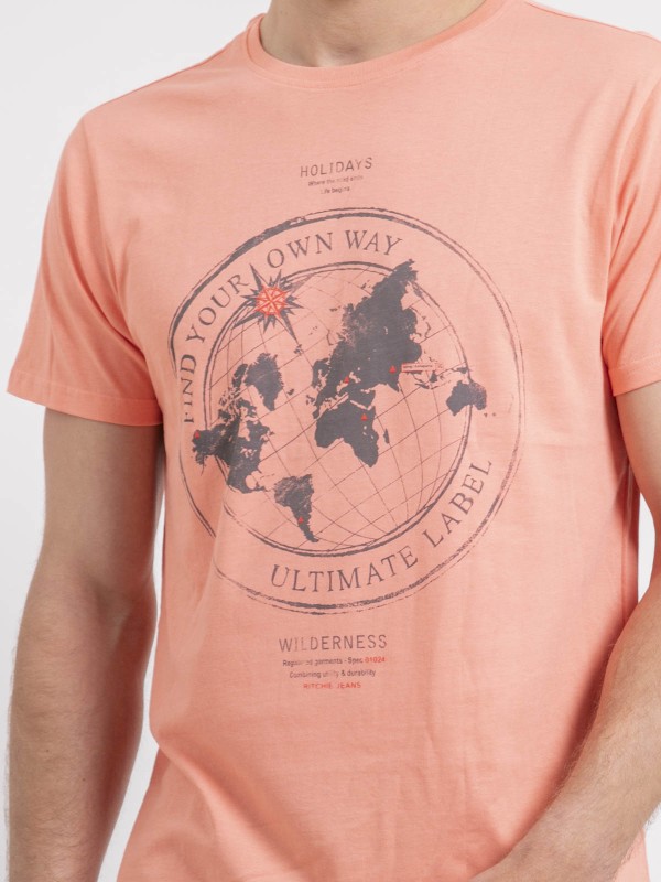 T-shirt col rond pur coton...