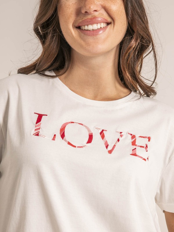 T-shirt col rond message FAKO