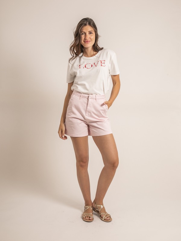 T-shirt col rond message FAKO