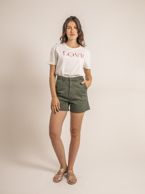Short chino XIMENA - Kaki