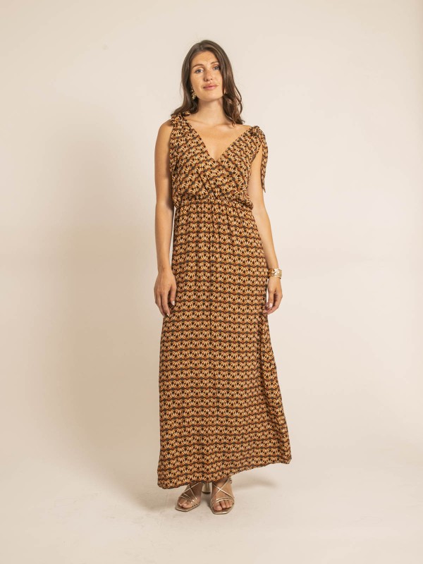 Robe longue ILIANA - Orange