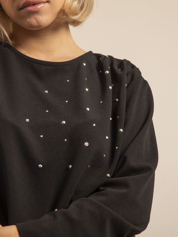 Top avec strass FABULIA - Noir