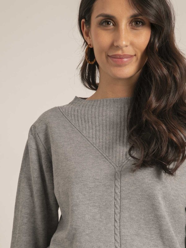 Pull maille KAORI - Gris chiné