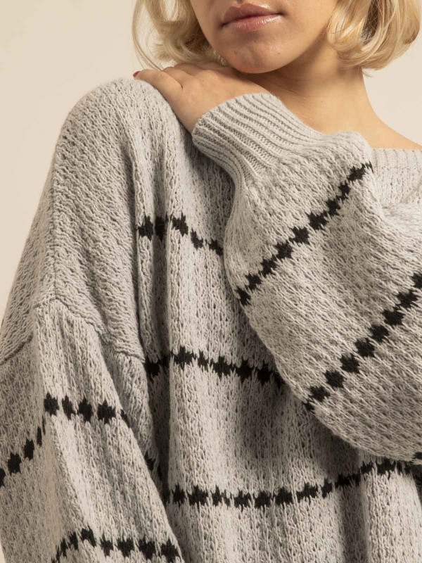 Pull rayures KISA - Gris