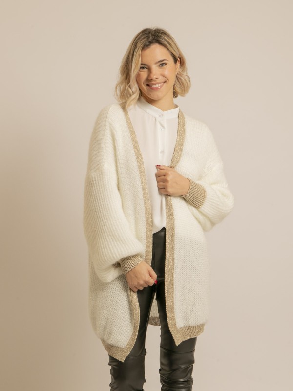 Gilet long ouvert KODY - Blanc