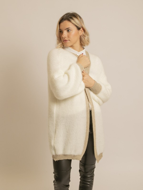 Gilet long ouvert KODY - Blanc