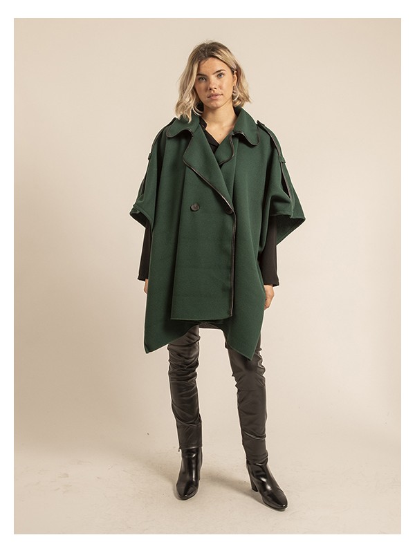 Manteau cape UBERTA - Vert...