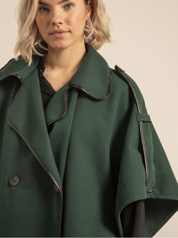Manteau cape UBERTA - Vert...