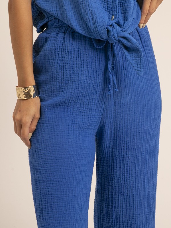 Pantalon fluide gaze de...