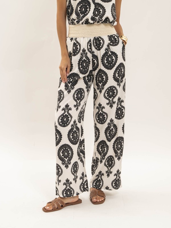 Pantalon fluide motifs EMILINE