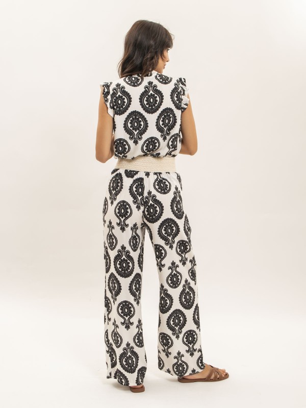 Pantalon fluide motifs...