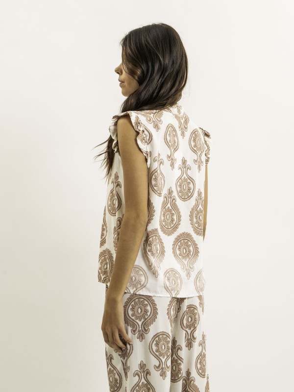 Top sans manches motifs...