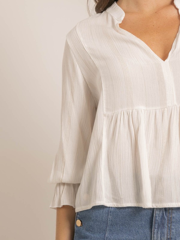 Blouse lurex FERGIE - Blanc