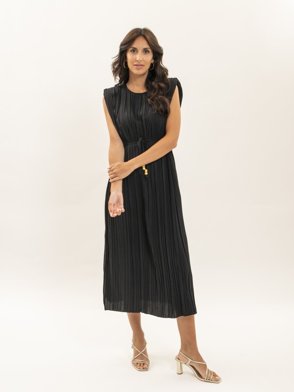 Robe midi plissée IROVE - Noir