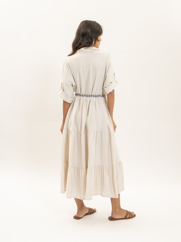 Robe chemise longue avec...