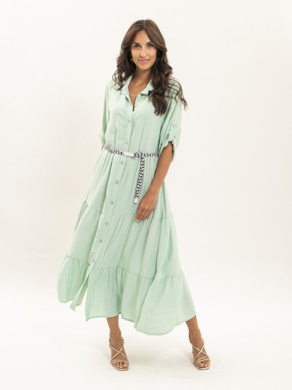 Robe chemise longue avec...