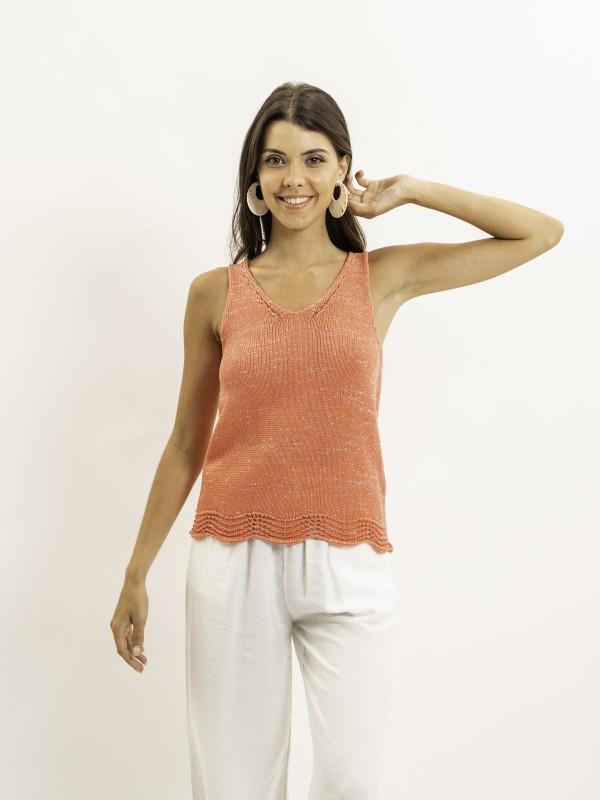 Top sans manches maille...