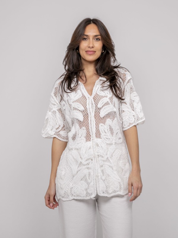 Chemise en crochet manches...
