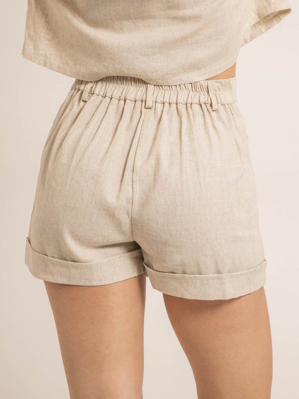 Short en lin XEPONA - Beige
