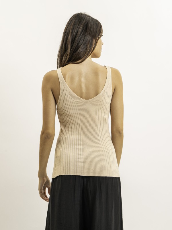 Débardeur côtelé lurex...
