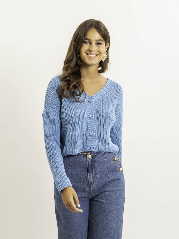 Gilet en maille KORFULA - Bleu